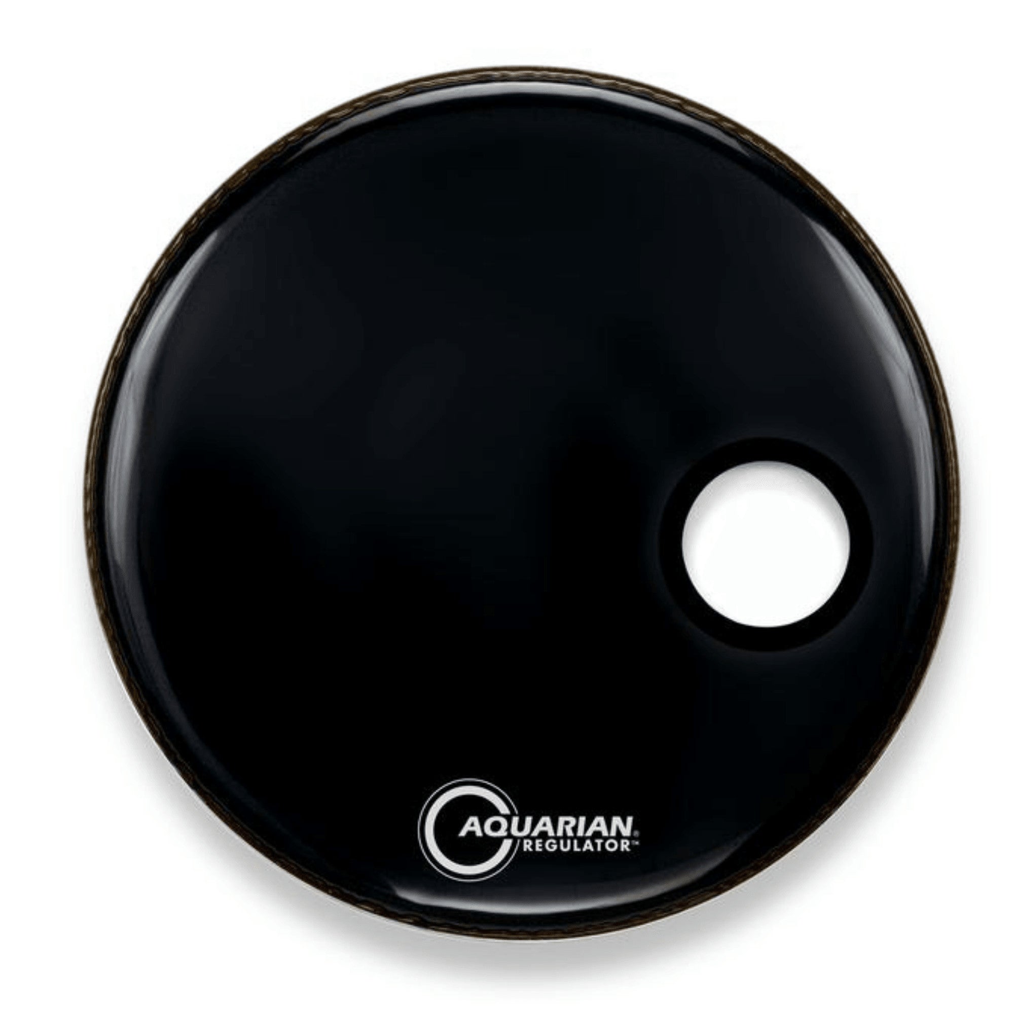 Aquarian, Aquarian RSM16BKT 16" Regulator Resonant Black Bass Drum Head with Port Hole and Tom Hoop