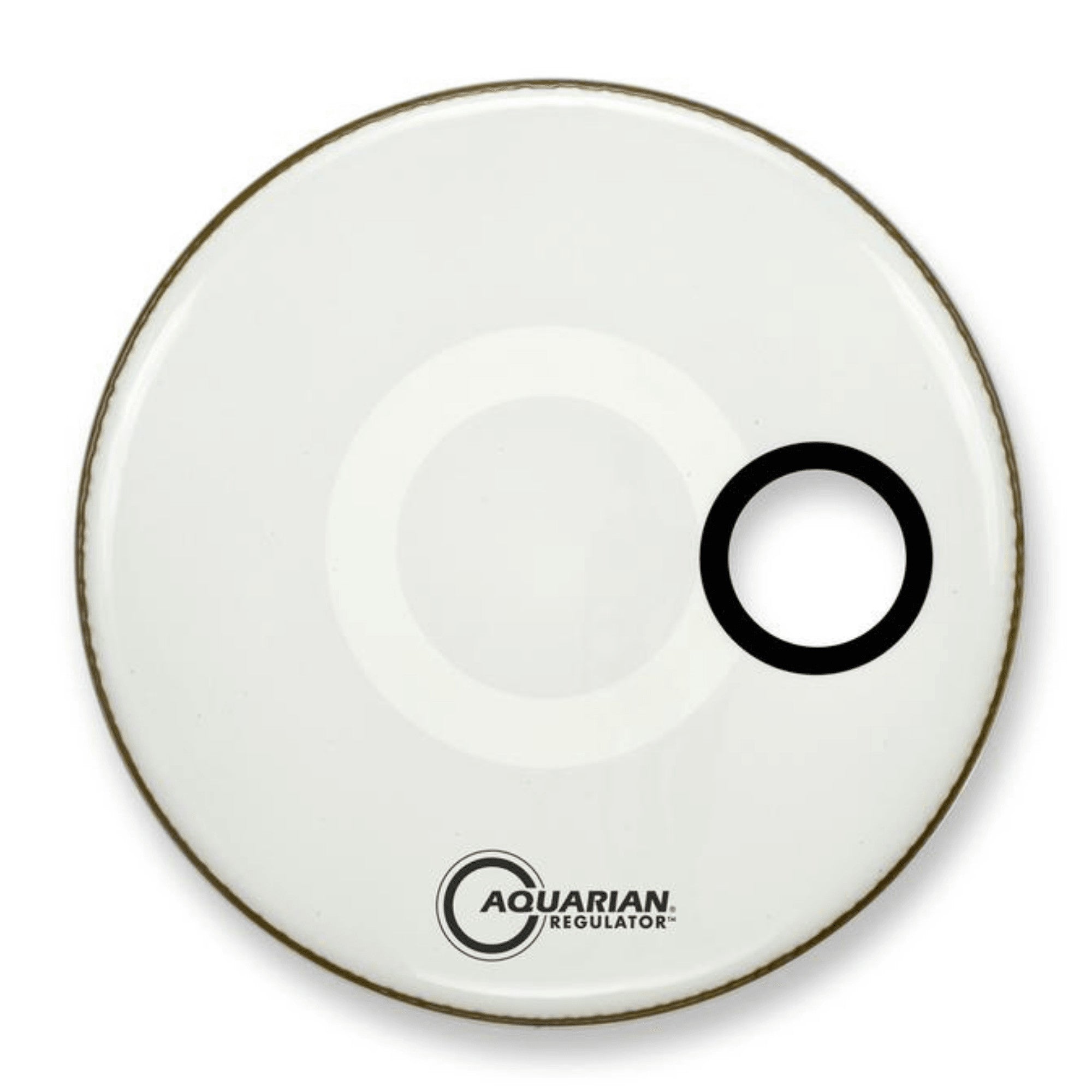 Aquarian, Aquarian RSM16WKT 16" Regulator Resonant White Bass Drum Head with Port Hole and Tom Hoop