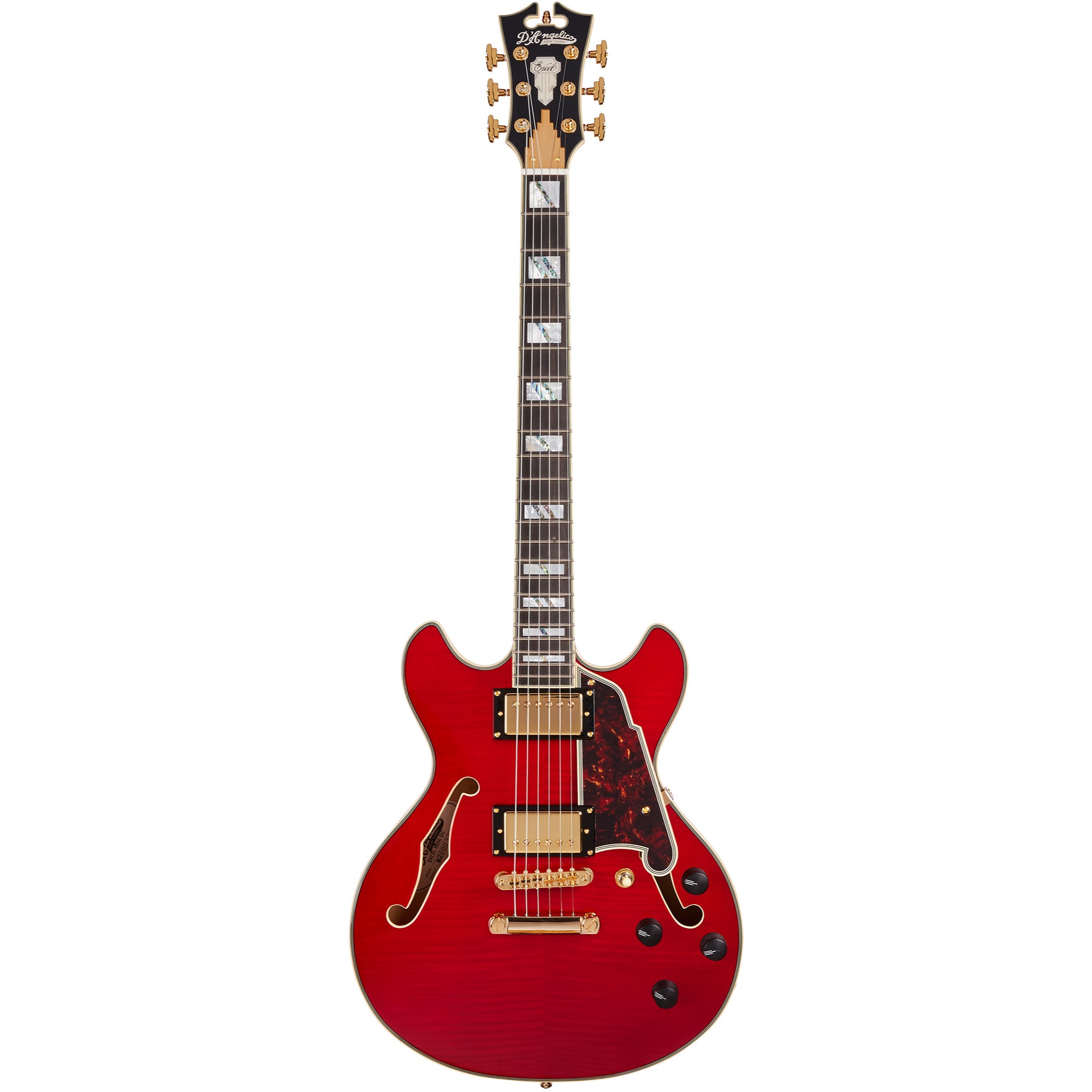 D'Angelico, D'Angelico Excel Mini Double Cutaway with Stop-Bar Tailpiece, Trans Cherry