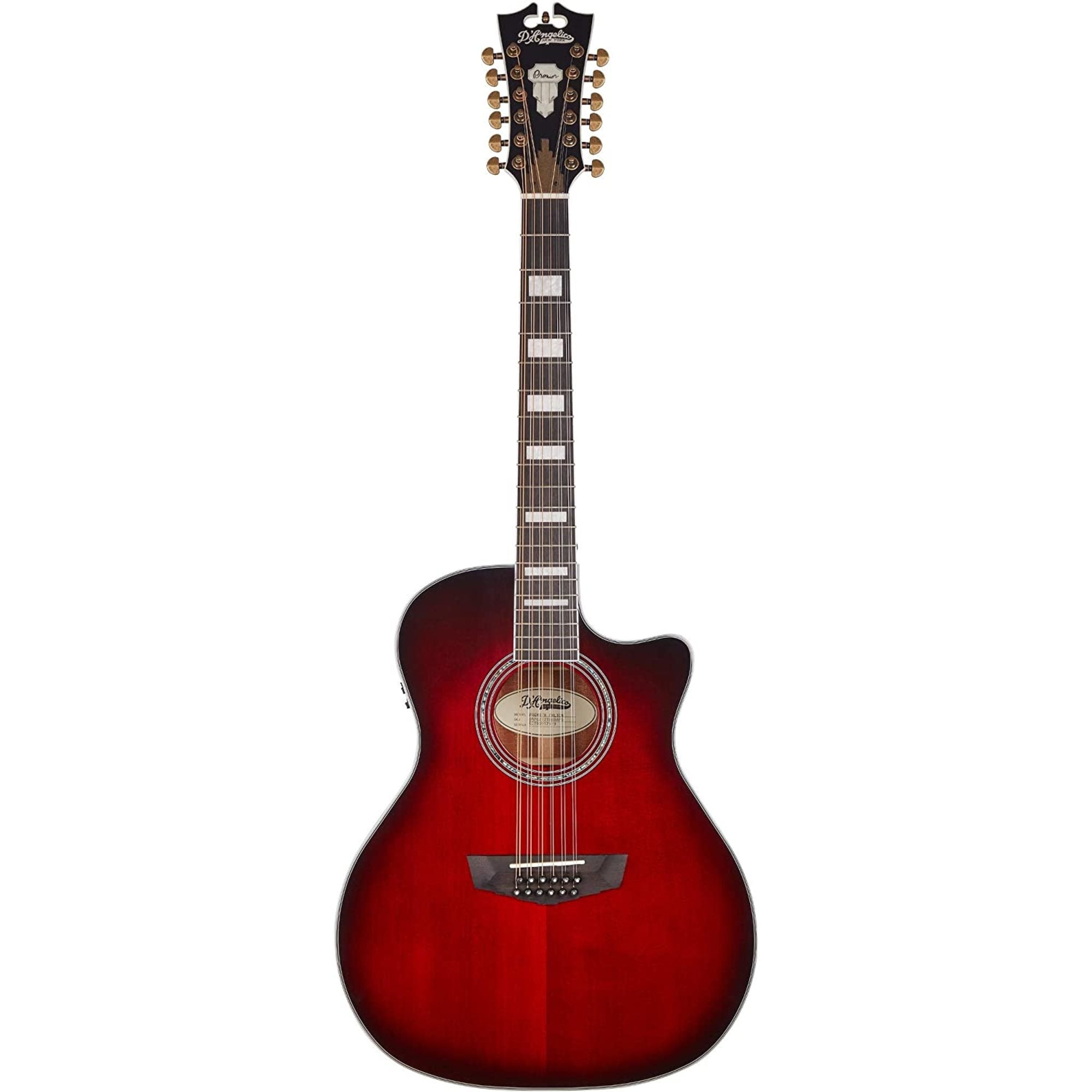 D'Angelico, D'Angelico Fulton Grand Auditorium 12-String CE, Trans Black Cherry Burst