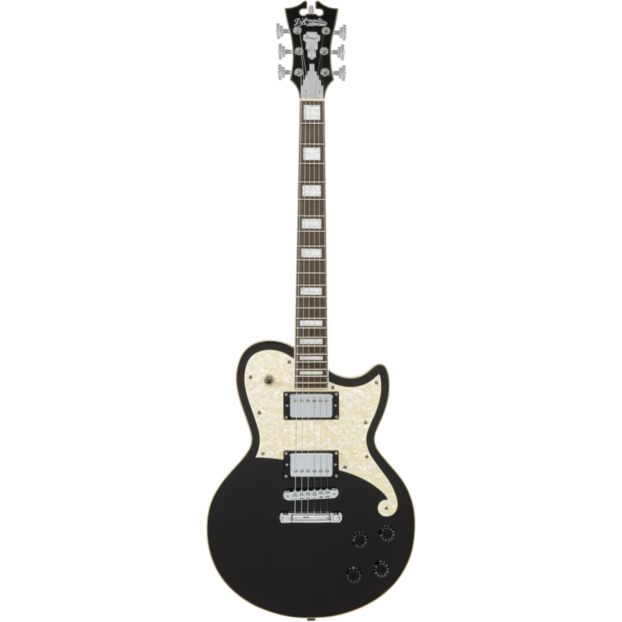 D'Angelico, D’Angelico Premier Atlantic Electric Guitar with Stopbar Tailpiece, Black Flake
