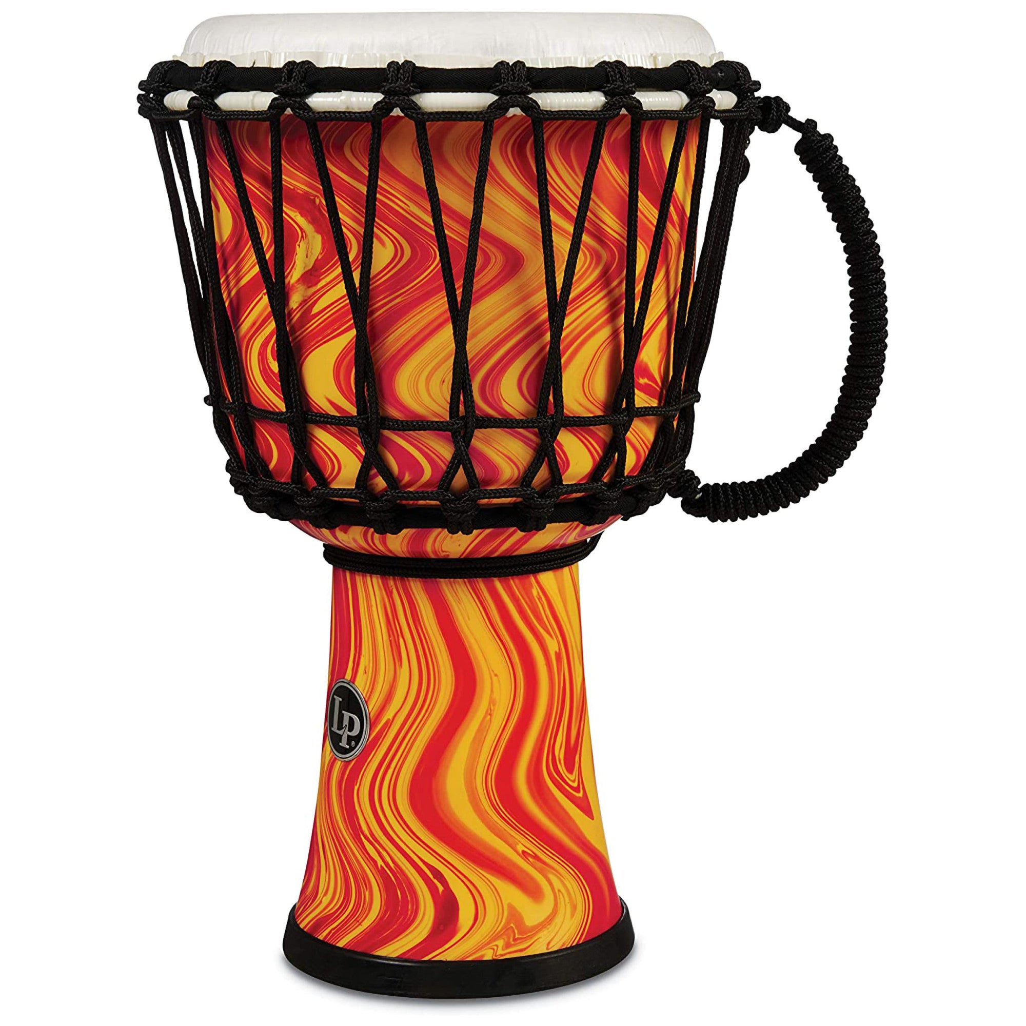 Latin Percussion, LP World Collection Rope Circle Djembe, 7", Orange Marble