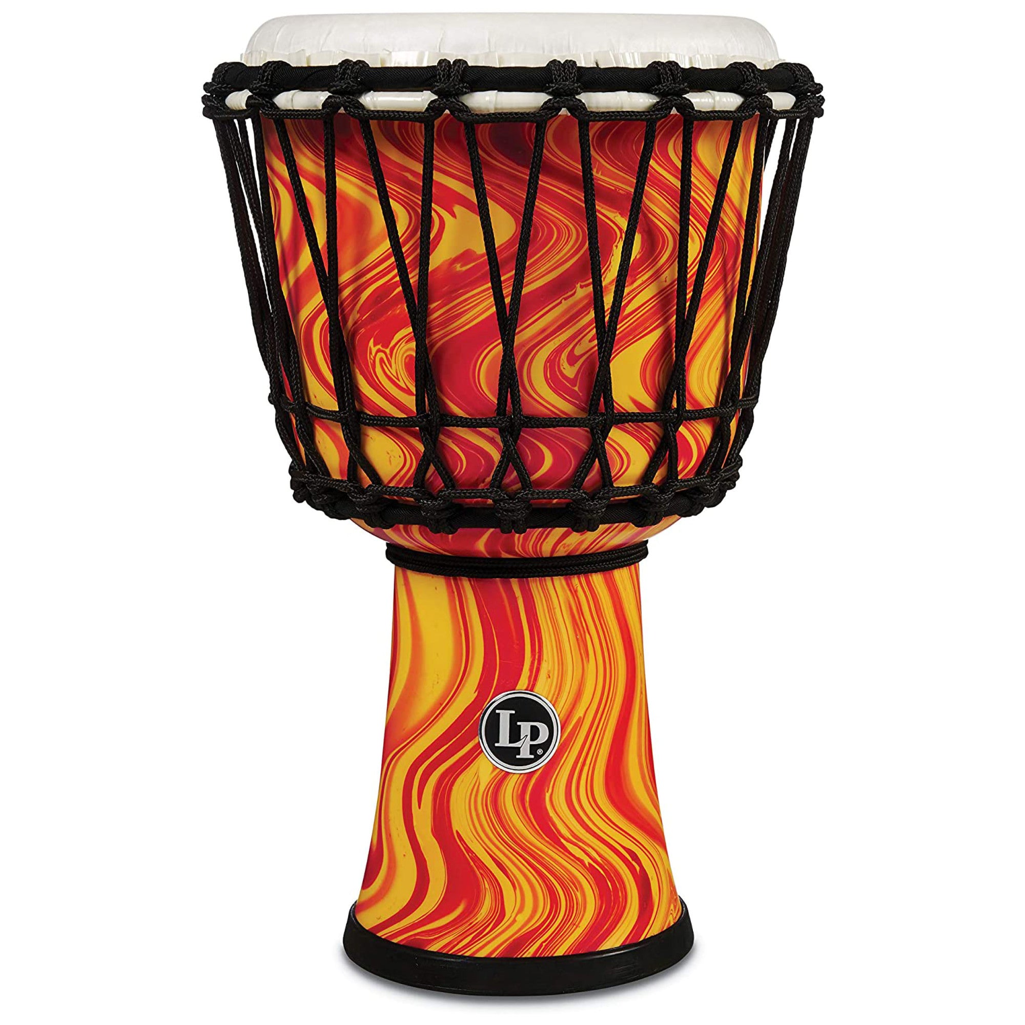 Latin Percussion, LP World Collection Rope Circle Djembe, 7", Orange Marble