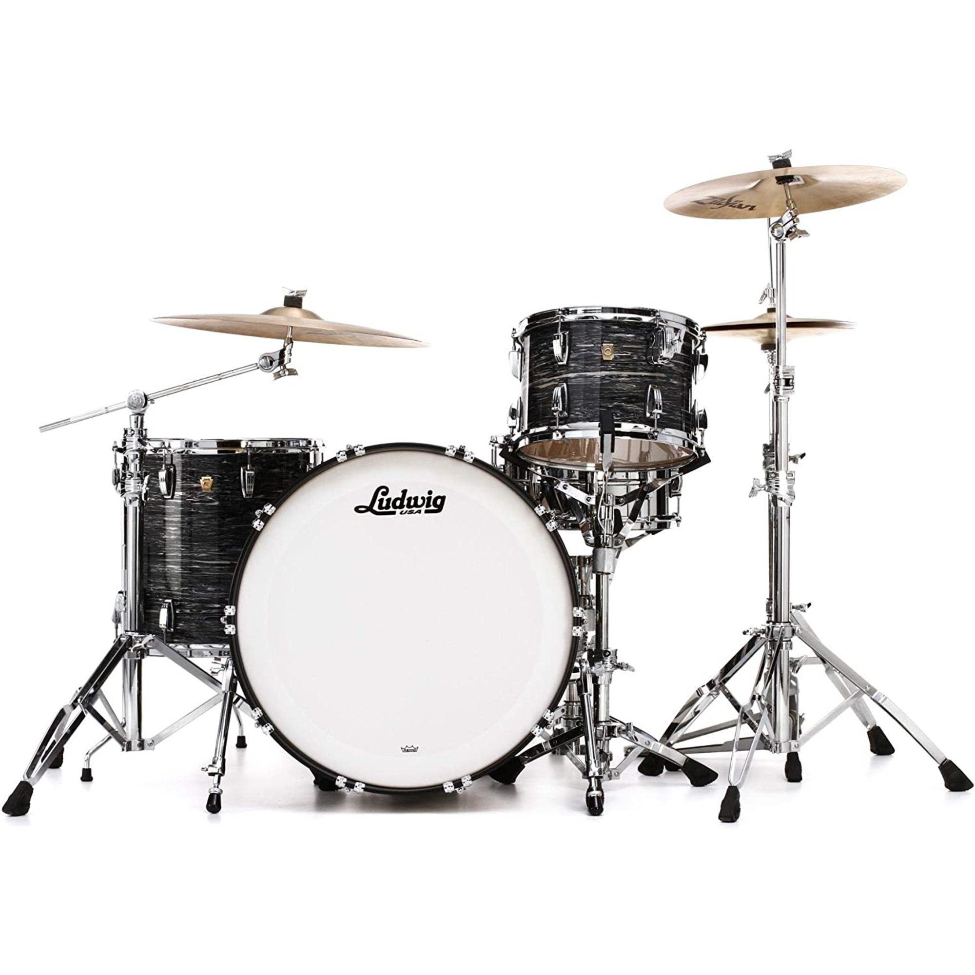 Ludwig, Ludwig Classic 3-Piece Maple Shell Pack Pro Beat 24, Vintage Black Oyster Pearl