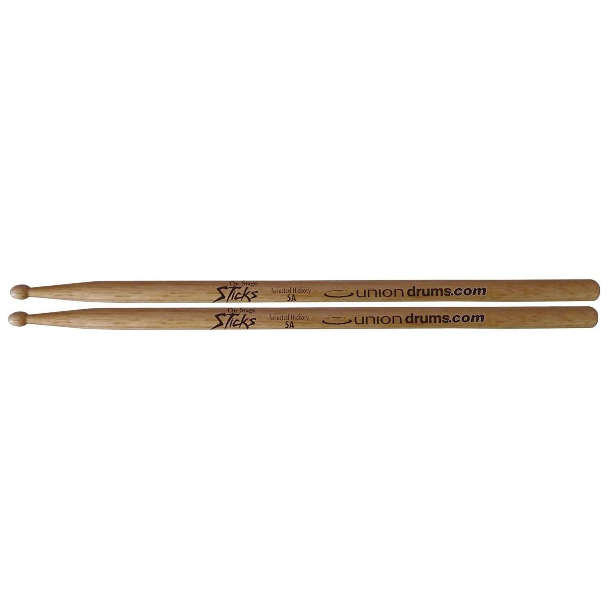 On-Stage, On-Stage Sticks Hickory Drum Sticks - 12-Pair - 5A Wood Tip