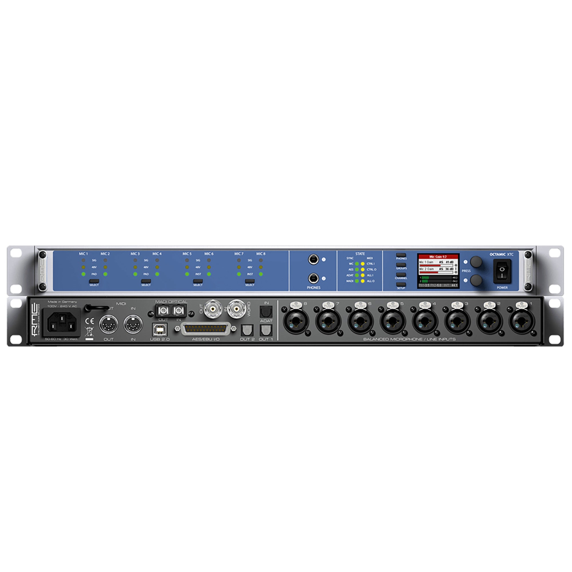 RME, RME OCTAMIC-XTC OctaMic XTC 8-Channel Microphone & AD Converter with Multi-Format I/O