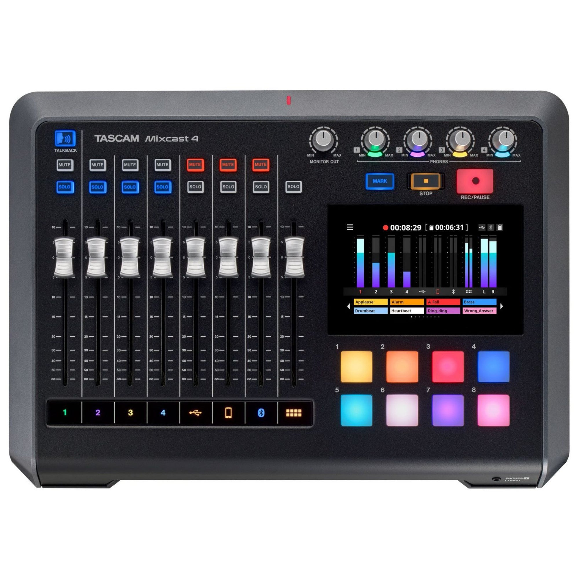 Tascam, Tascam Mixcast 4 Podcast Station with Built-in Recorder and USB Audio Interface