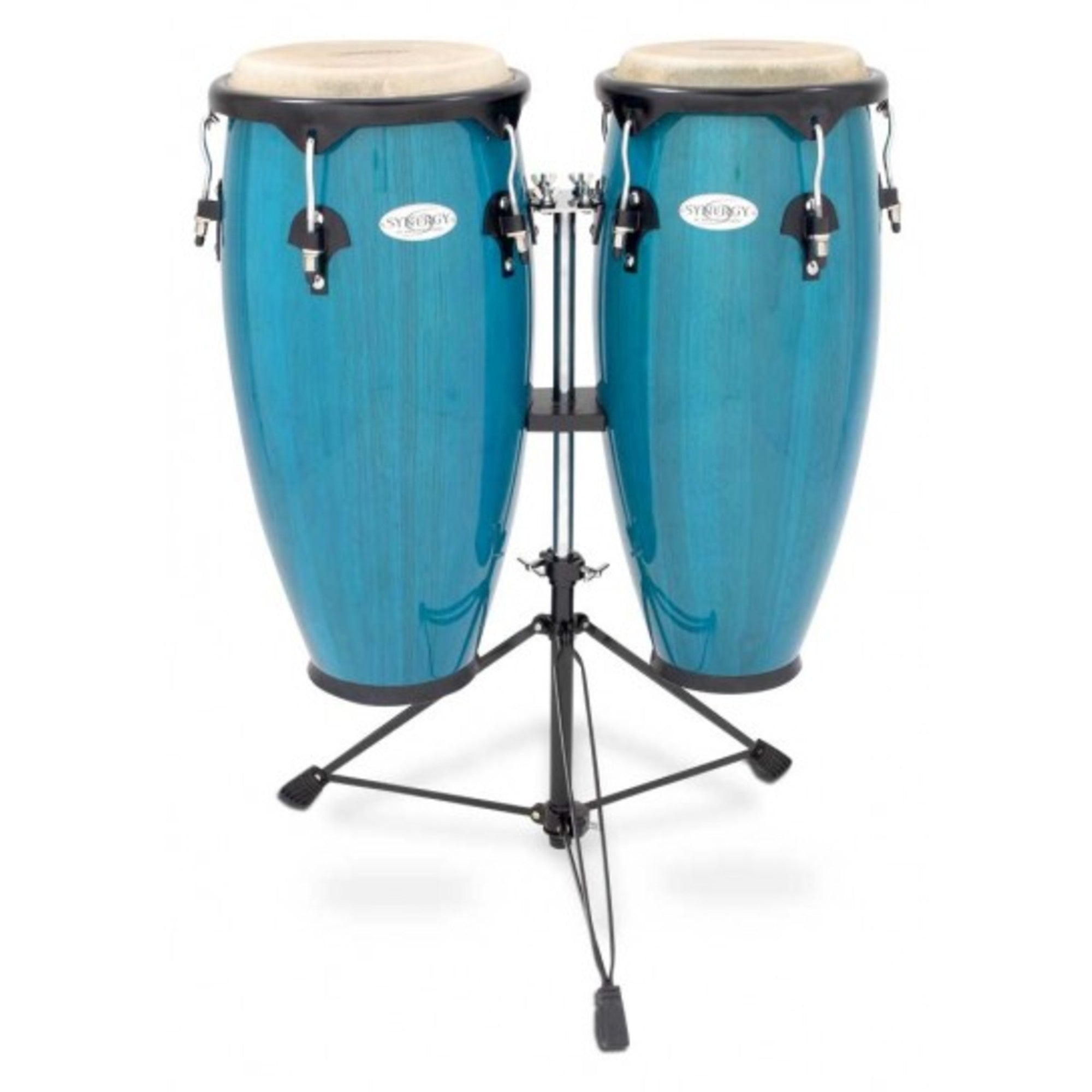 Toca, Toca Synergy Bahama Blue Wood Conga Set with Double Conga Stand, 10-inch and 11-inch Heads